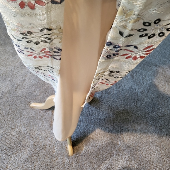 V. Cristina– Lt. Pastel, Orange, Blue, Peach/Natural Crochet Maxi Skirt (Size L) - Picture 5 of 15